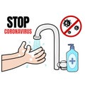 Illustration graphic vector of washing hands, stop coronavirus.