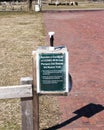 Hand sanitizer at entrance to park Royalty Free Stock Photo