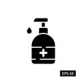 Hand Sanitizer Icon, Hand Sanitizer Sign/Symbol Silhouette Vector Royalty Free Stock Photo