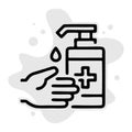 Hand sanitizer icon isolated on white background from coronavirus collection