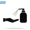 Hand sanitizer icon in trendy flat style isolated on white background. Symbol for your web site design, logo, app, UI. Vector