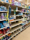 Empty Hand Sanitizer Racks at Denver King Soopers During Corona Virus COVID-19 Outbreak 2020