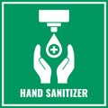 Hand sanitizer sign, sanitise your hands here Royalty Free Stock Photo