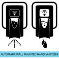 Hand sanitizer. Wall mounted soap automatic dispenser. Automated disinfectant with the sensor. Touch less hand sanitizer. Wall