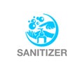 Hand sanitizer and hand washing, logo design. Hygiene, cleanliness and health, vector design