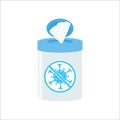 Hand sanitizers. Disinfecting wipes kill most bacteria, fungi and stop some viruses, such as coronavirus. Hygienic product. Covid-
