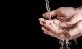 Hand saving water Royalty Free Stock Photo