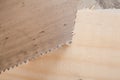 Hand saw cutting through a beam of wood Royalty Free Stock Photo