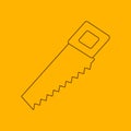 Hand saw line icon