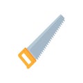 Hand saw tool icon flat isolated vector Royalty Free Stock Photo