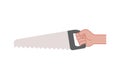 Hand with saw tool isolated icon Royalty Free Stock Photo