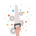 Hand with saw tool isolated icon Royalty Free Stock Photo
