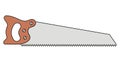 Hand saw wood, vector saw for sawing wood, cartoon hacksaw for cutting boards