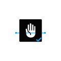 hand scanning Authentication colorful Icon Royalty Free Stock Photo
