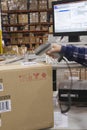 Hand Scanning Barcode In Warehouse