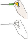 Hand with screwdriver