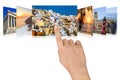 Hand scrolling Greece travel images Royalty Free Stock Photo
