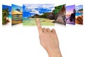 Hand scrolling summer beach images Royalty Free Stock Photo