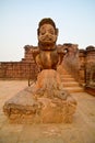 Sculpture of Leogryph, a mythical creature at the entrance of Sun temple, Konark, India.