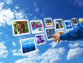 Hand select images flow Royalty Free Stock Photo