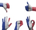 Hand set with the flag of France