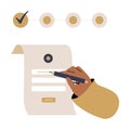 Hand Setting Secure Password In Flat Vector Illustration Symbolizing Cybersecurity, Data Protection, And Online Account