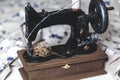 Hand sewing machine closeup Royalty Free Stock Photo