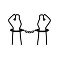 Hand with shackle icon vector isolated on white
