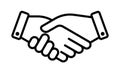 Hand shake business partner agreement vector icon. Partnership deal and friendship handshake sign