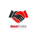 Hand shake business vector logo