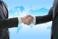 Hand shake of businessman, globalization concept