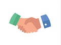 Hand shake flat vector icon illustration. Business partnership cooperation symbol, deal making agreement concept. Royalty Free Stock Photo