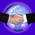 Businessman Handshake World Globe Eco Ecological Economic Emissions Environment Environmental Earth Global Globalization Man