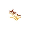 hand shake gold deal vintage symbol icon vector Royalty Free Stock Photo