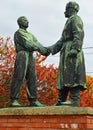 Hand-shake at Hungarian-Soviet Friendship Memorial at Memento Park Budapest Hungary