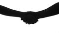 Hand shake man woman silhouette Royalty Free Stock Photo