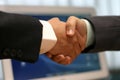 Hand shake at office Royalty Free Stock Photo