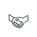 hand shake vector icon. hand shake editable stroke. hand shake linear symbol for use on web and mobile apps, logo, print media.