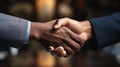 Hand shaking photo in blurred background Royalty Free Stock Photo