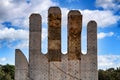 Hand-shaped concrete wall for climbing in Elche