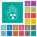 Hand shaped uranium sanction sign outline square flat multi colored icons