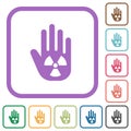 Hand shaped uranium sanction sign solid simple icons