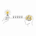 Hand Sharing Bright Lightbulb To Ignite Creative Mind Royalty Free Stock Photo