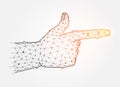 Hand shooting gesture concept art. Finger gun polygonal vector illustration on a white background Royalty Free Stock Photo