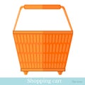 Hand shoping orange basket back view