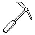 Hand shovel dig icon, outline style Royalty Free Stock Photo