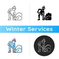 Hand shoveling icon