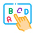 Hand Show Letter Icon Vector Outline Illustration