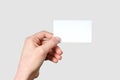 Hand showing a blank business card Royalty Free Stock Photo