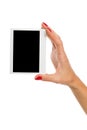 Hand Showing Polarid Photo Royalty Free Stock Photo